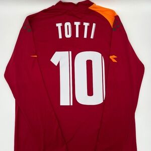 Totti #10 Roma 2005/2006 Home ORIGINAL Diadora Long Sleeve Soccer Jersey (XXL)